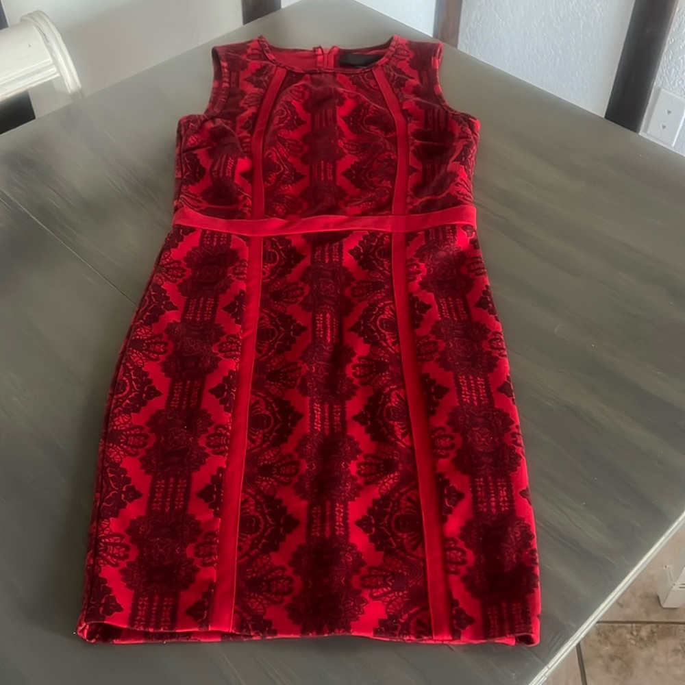 Kardashian Kollection red work dress -fitted and looks great with a black blazer